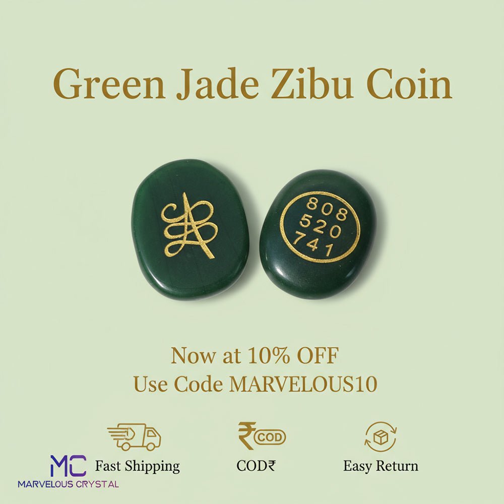 Green Jade Zibu Coin - Marvelous Crystals