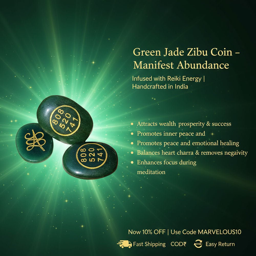 Green Jade Zibu Coin - Marvelous Crystals