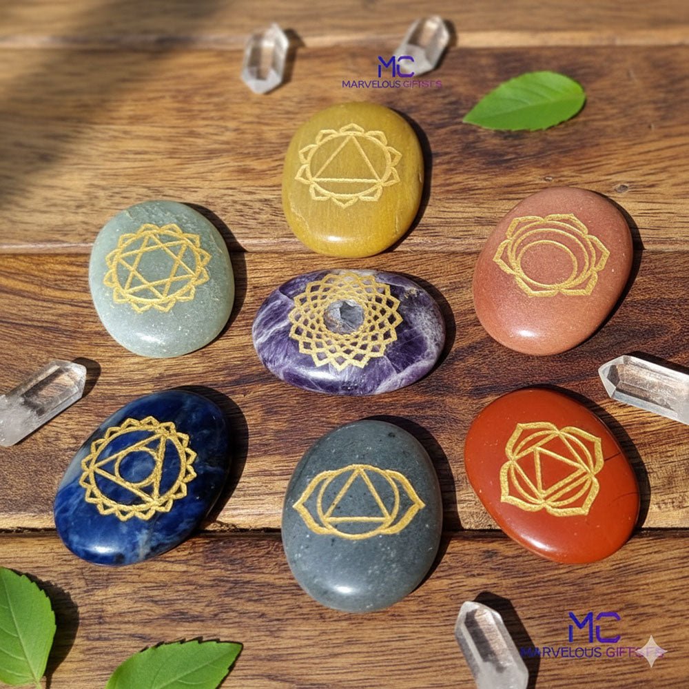 Seven Chakra Reiki Healing Set with Box - Marvelous Crystals