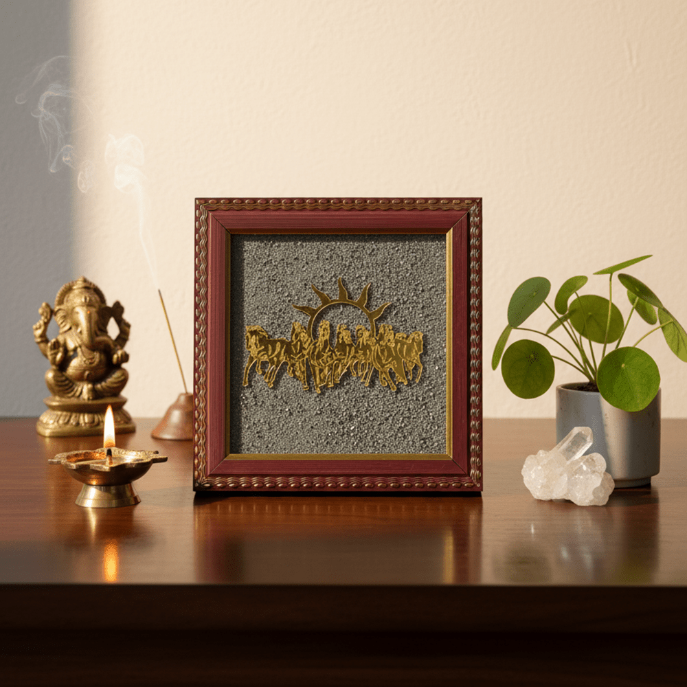 7 Horses on Raw Pyrite Frame - Marvelous Crystals