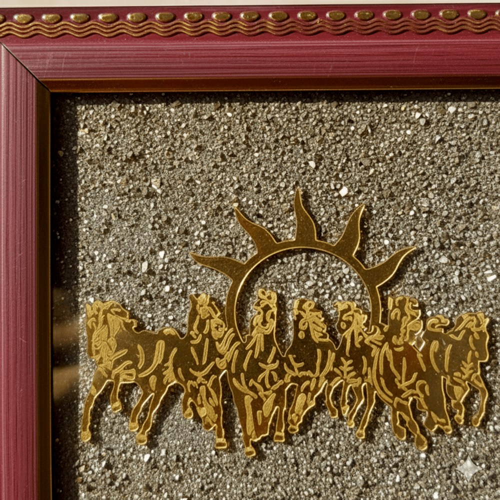 7 Horses on Raw Pyrite Frame - Marvelous Crystals