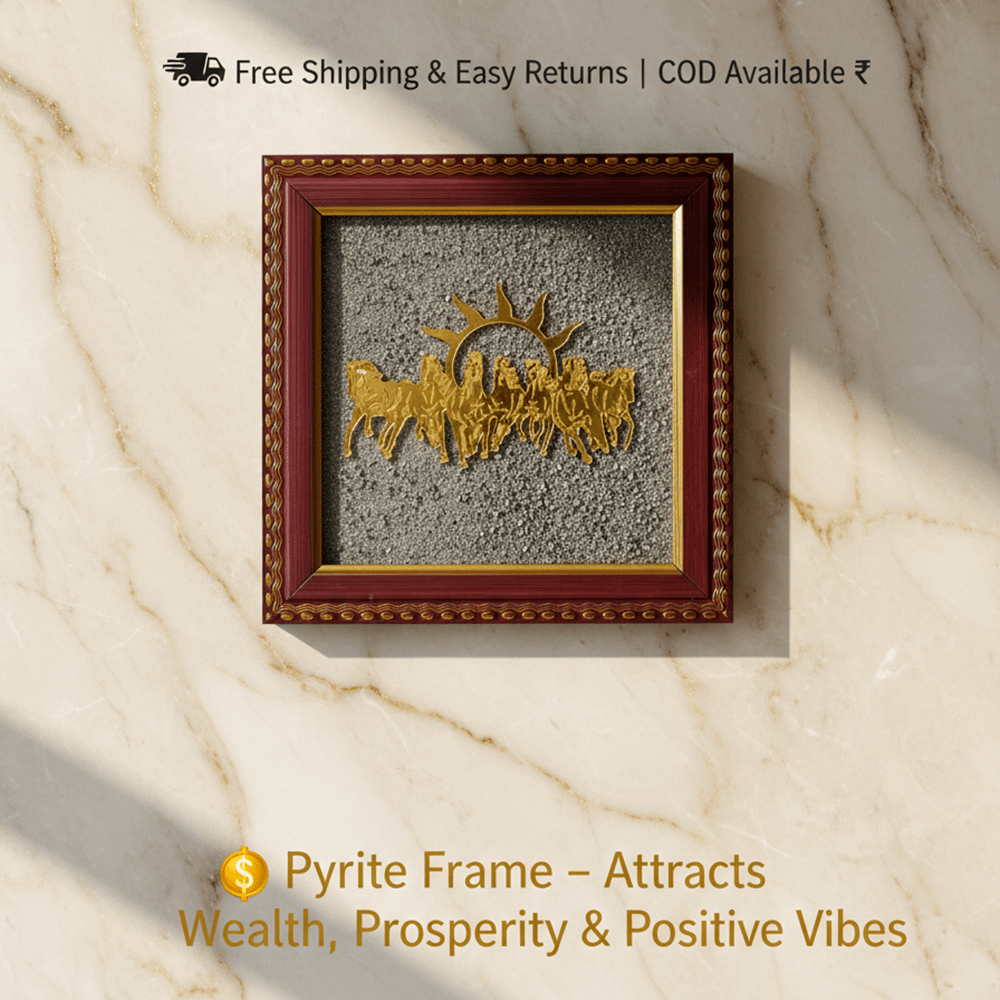 7 Horses on Raw Pyrite Frame - Marvelous Crystals