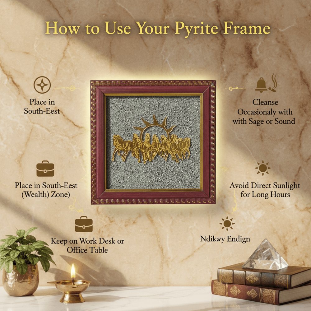7 Horses on Raw Pyrite Frame - Marvelous Crystals