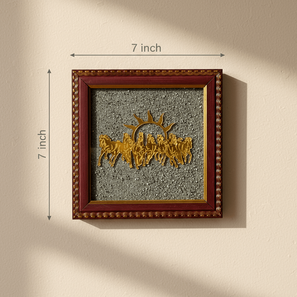 7 Horses on Raw Pyrite Frame - Marvelous Crystals