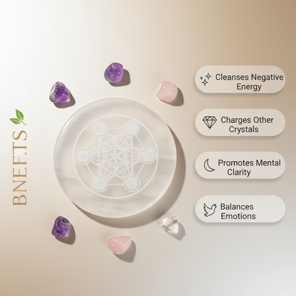 Metatron’s Cube Selenite Charging Plate - Marvelous Crystals