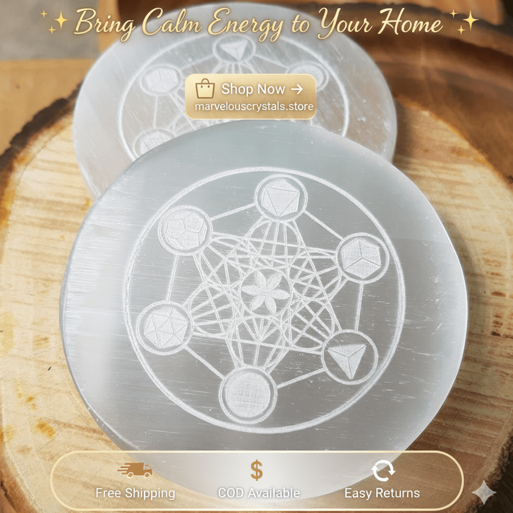 Metatron’s Cube Selenite Charging Plate - Marvelous Crystals