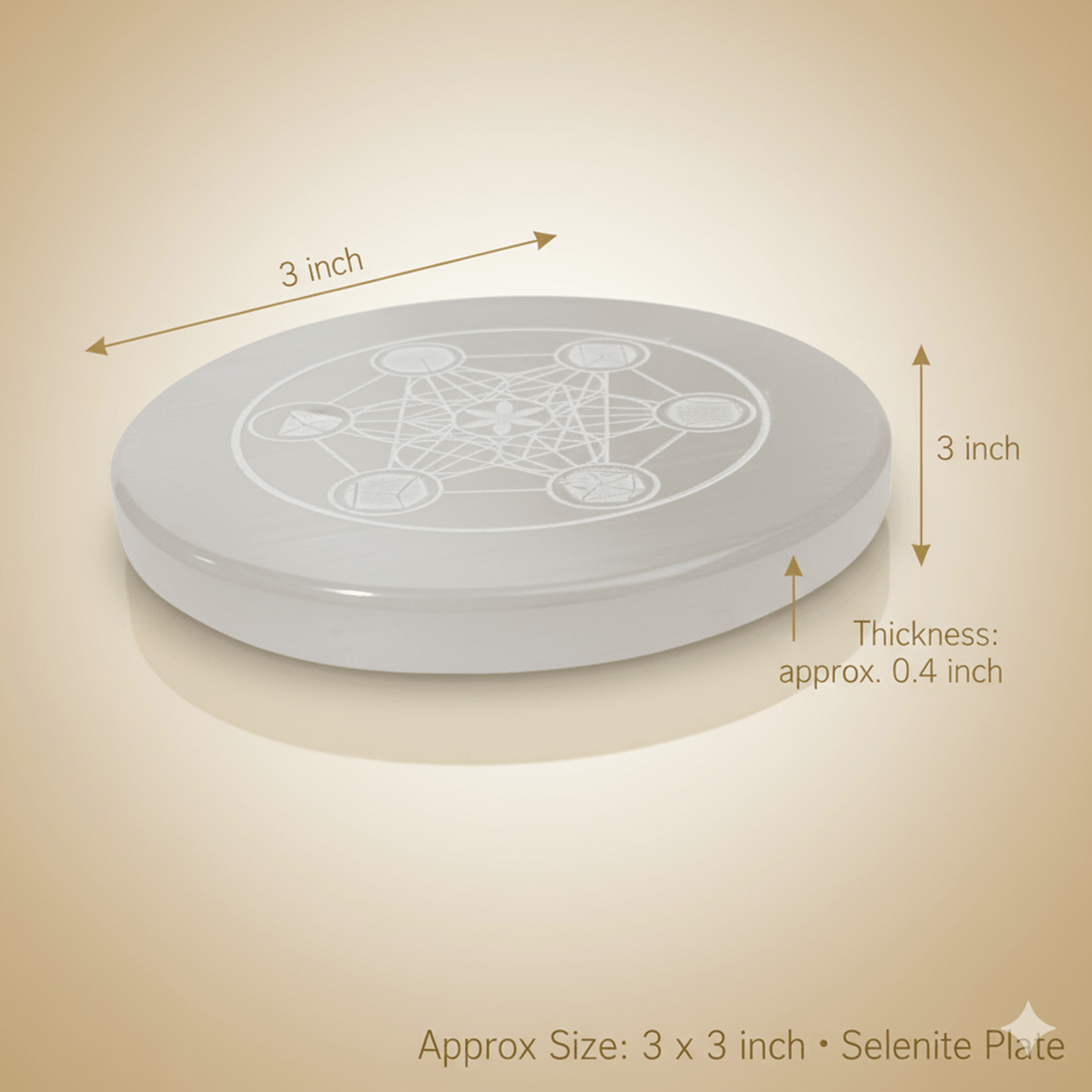 Metatron’s Cube Selenite Charging Plate - Marvelous Crystals