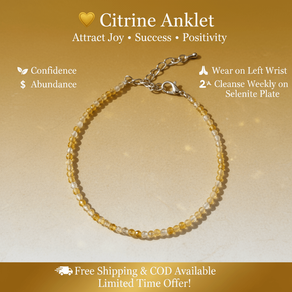 Natural Citrine Anklet - Marvelous Crystals