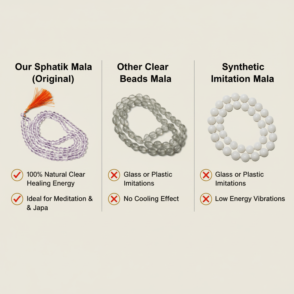 Natural Sphatik Mala - Crystal Japa Mala - Marvelous Crystals