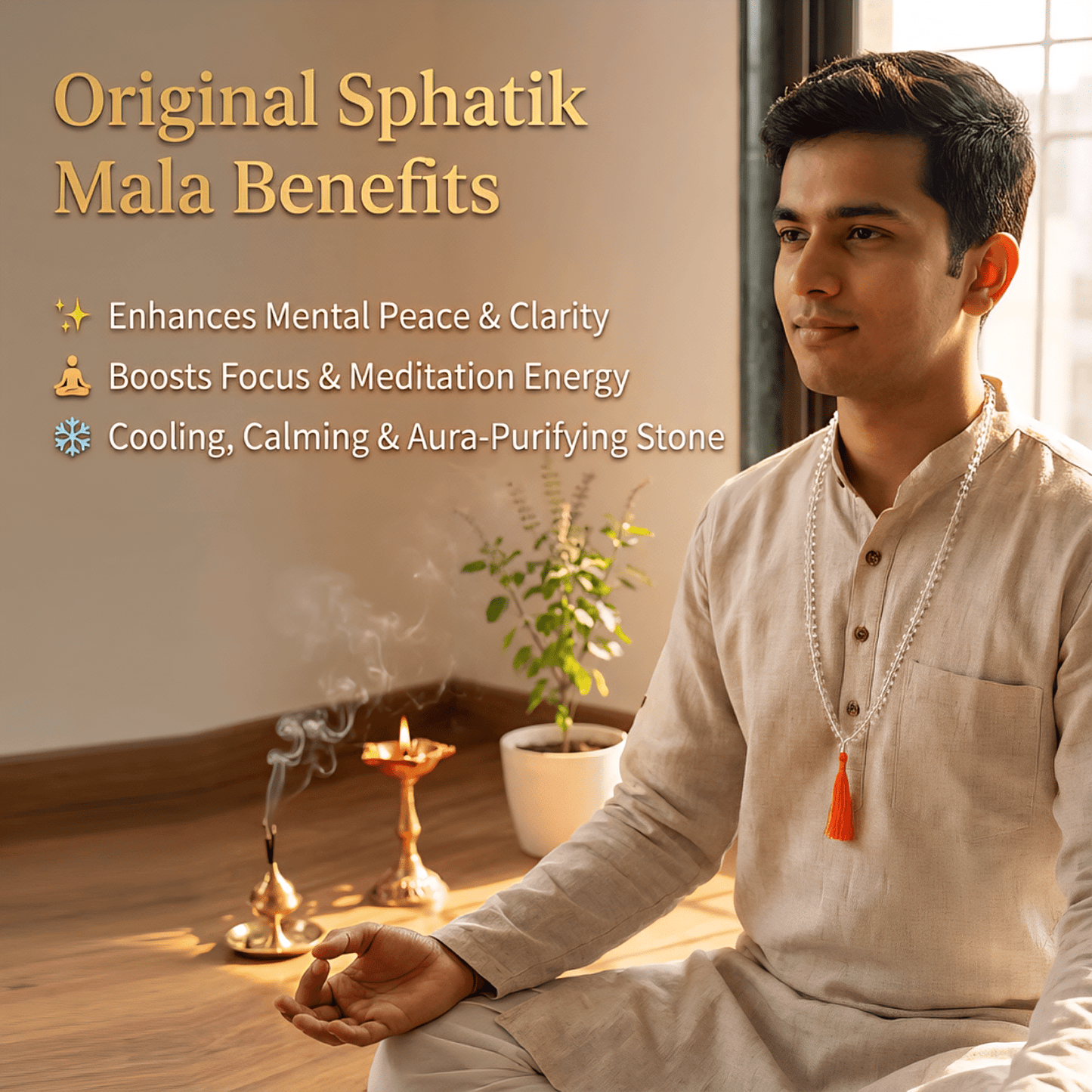 Natural Sphatik Mala - Crystal Japa Mala - Marvelous Crystals