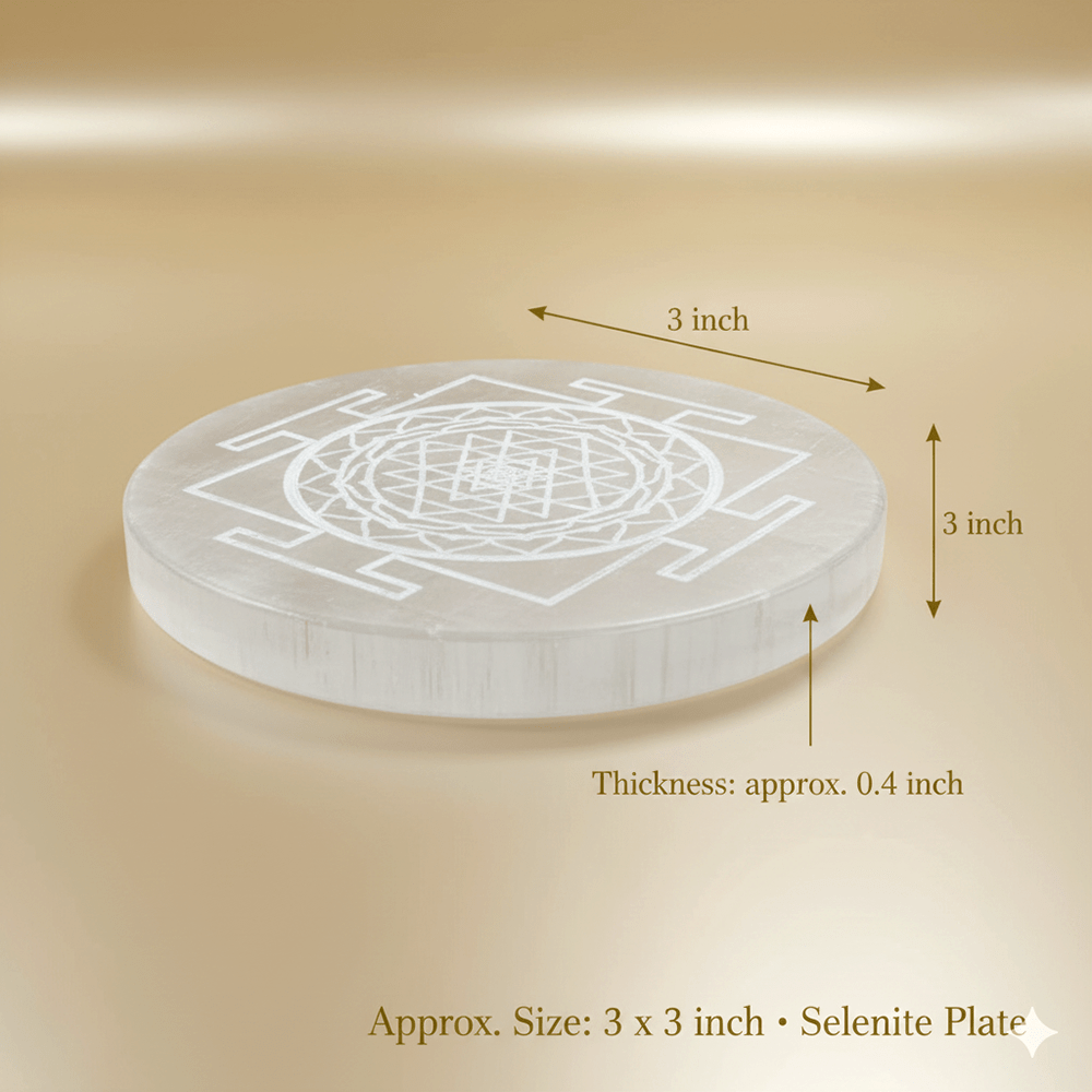 Shree Yantra Selenite Charging Plate - Marvelous Crystals