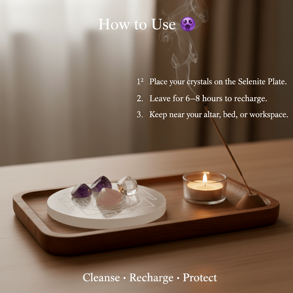 Shree Yantra Selenite Charging Plate - Marvelous Crystals