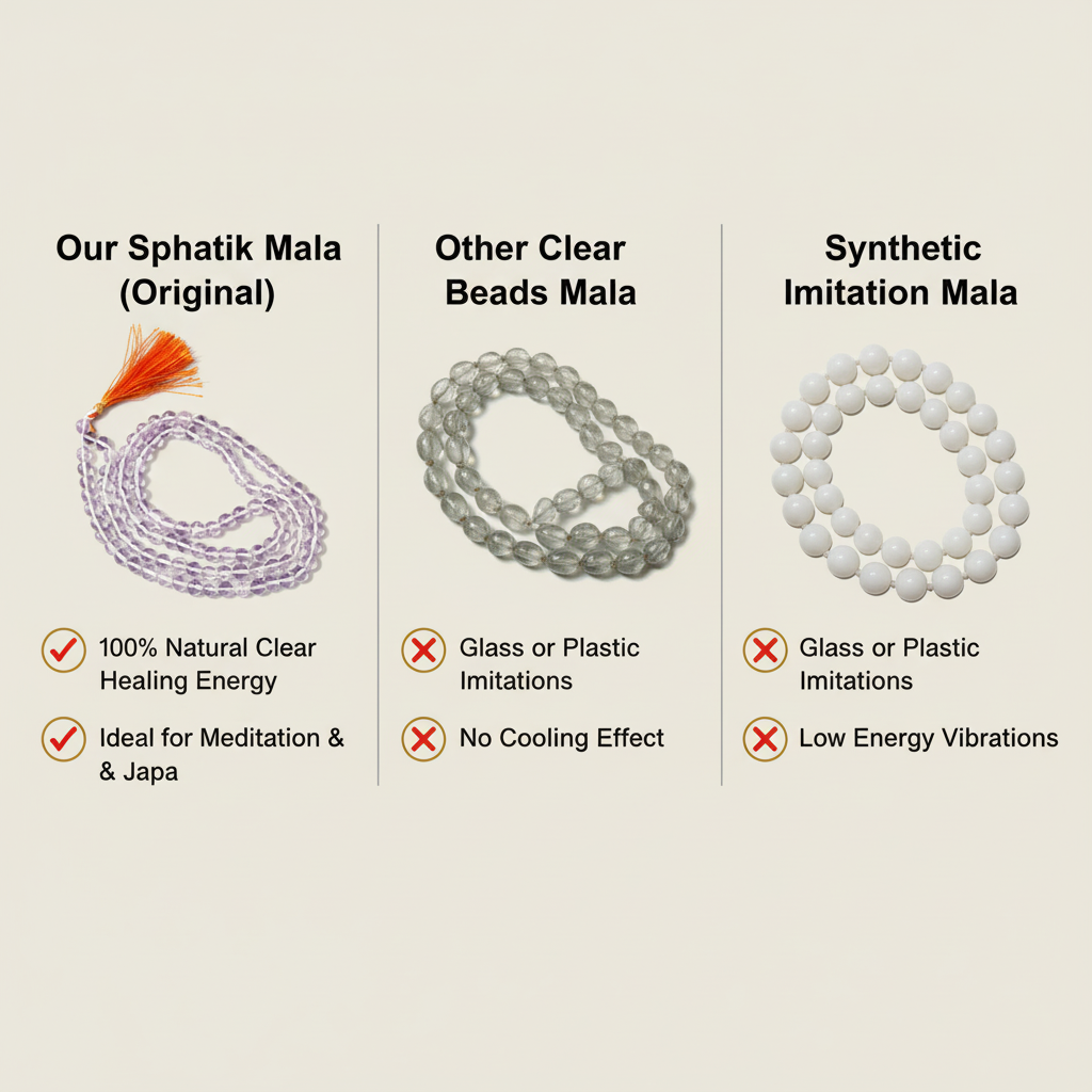 Natural Sphatik Mala - Crystal Japa Mala