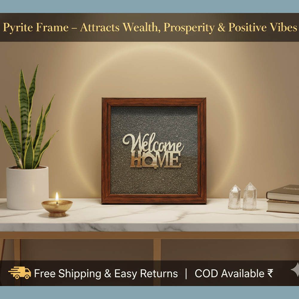 Welcom Home Pyrite Frame - Marvelous Crystals